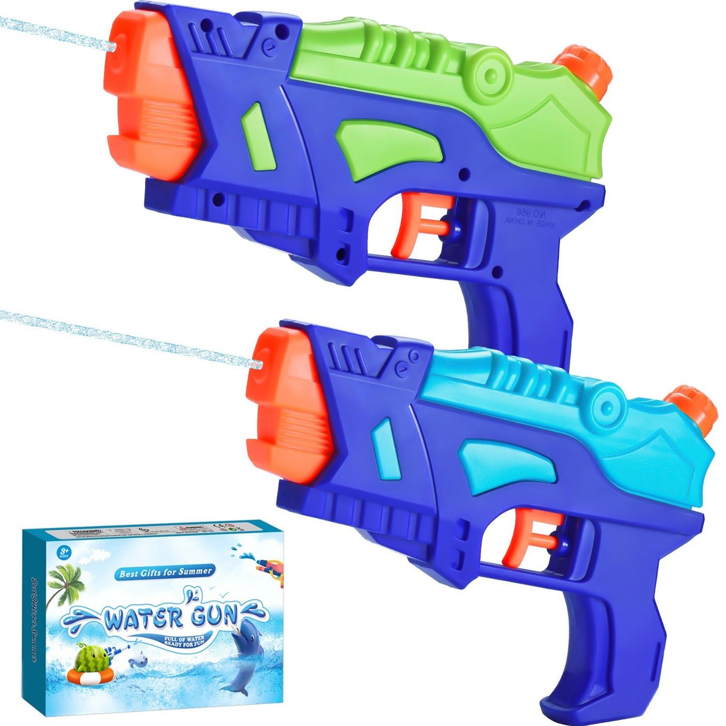 (4-Pack) Wasserpistolen für Kinder, Wasserpistolen Spritzpistolen für Schwimmbad im Freien, Beste Sommer Wasser Kampf Spielzeug Geschenke für Jungen Mädchen, Training Spielzeug für Haustiere