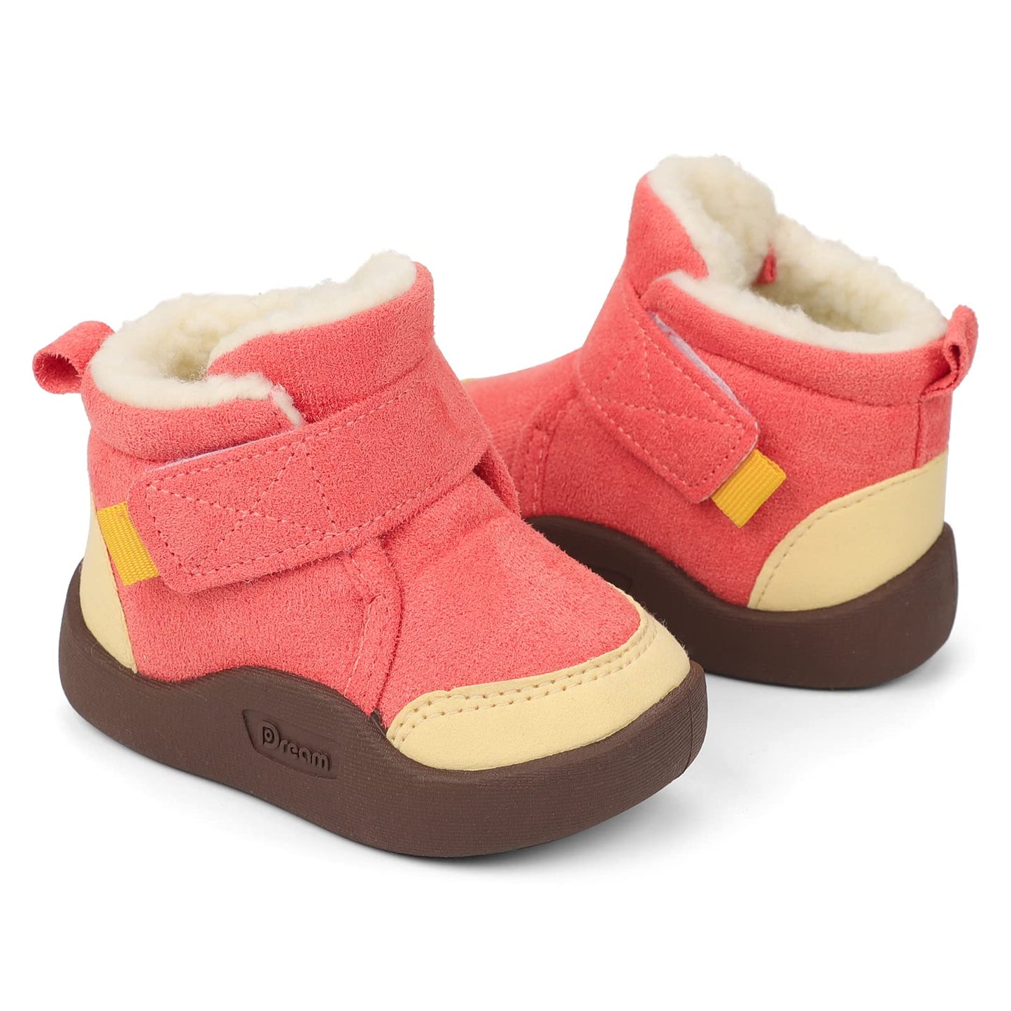 MASOCIO Winter Shoes Baby Boots Boys Girls Baby Shoes Winter Plush Flat Rubber Non-Slip Size 18-23 EU