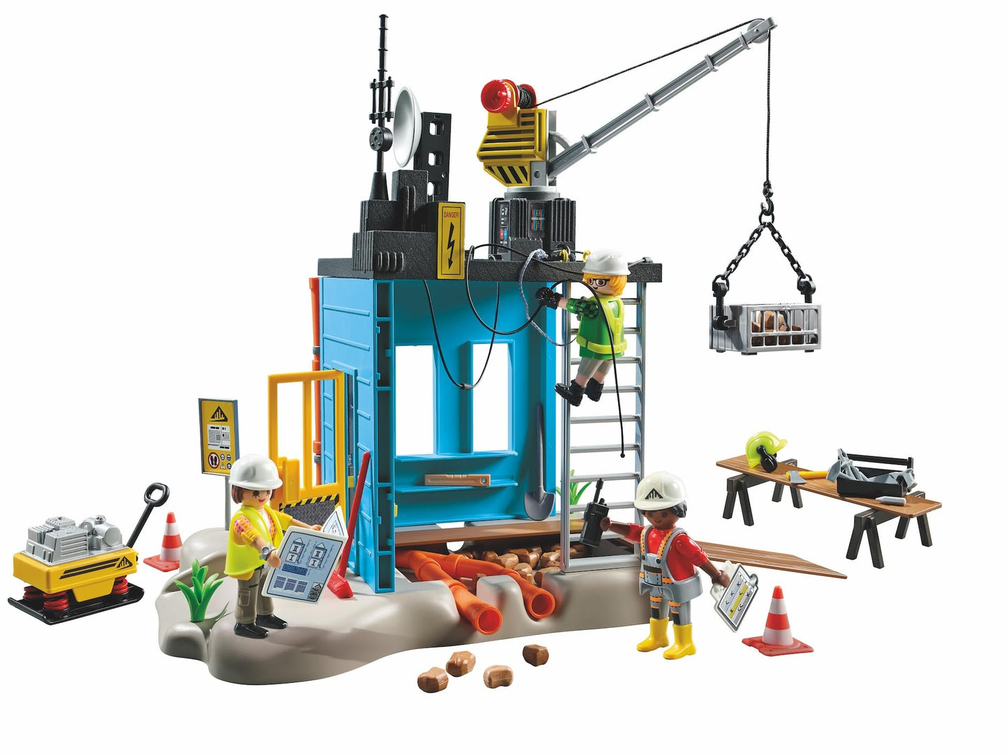 PLAYMOBIL Road Construction Site Toy Child Construction Site Play Set Toy for Children from 4 Years 71751