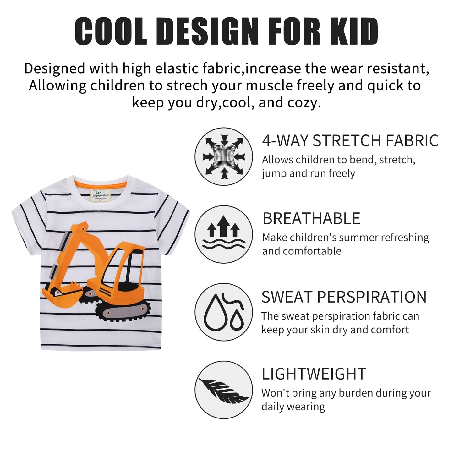 Unisex Baby T-Shirt Baumwolle Süß Karikatur Tier Muster Tops für 1-7 Jahre Alt