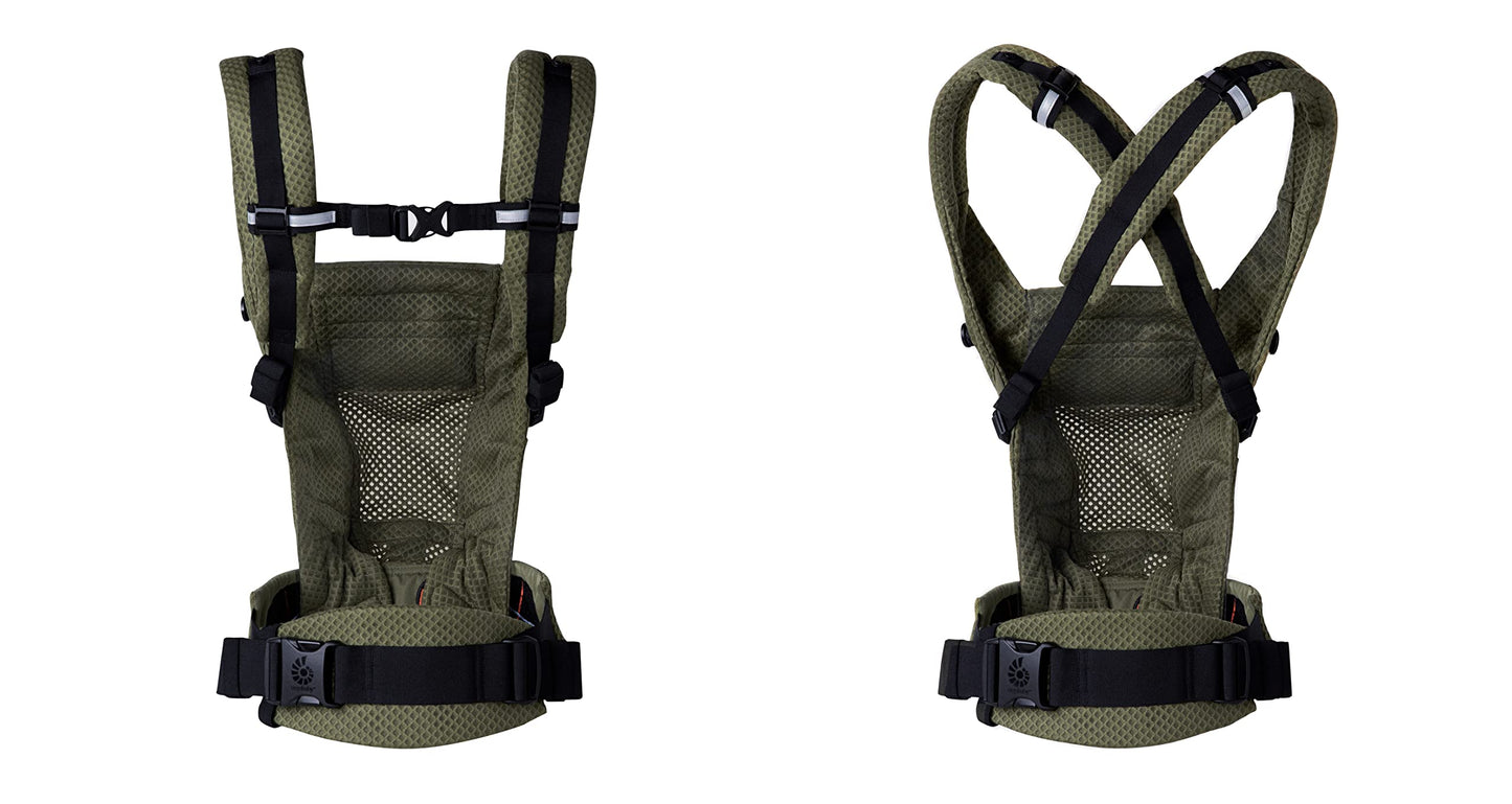Ergobaby Adapt Babytrage für Neugeborene ab Geburt, 3-Positionen SoftFlex Mesh Ergonomische Babybauchtrage Rückentrage Baby-Tragetasche, Natural Beige, 1 Einheit