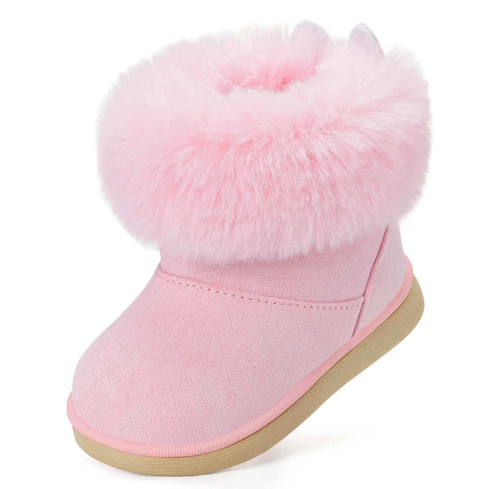 Gaatpot Baby Boots, Girls' Boots, Winter Shoes, Snow Boots, Children's Slip-On Boots, Warm Plush Lined, Comfortable, Rabbit Ears, Shoes, EU 20-29