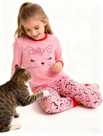 Mädchen Einhorn Kinder Pyjamas Baumwolle Langarm Winter Pyjamas Zwei Stück Größe 3-13 Jahre