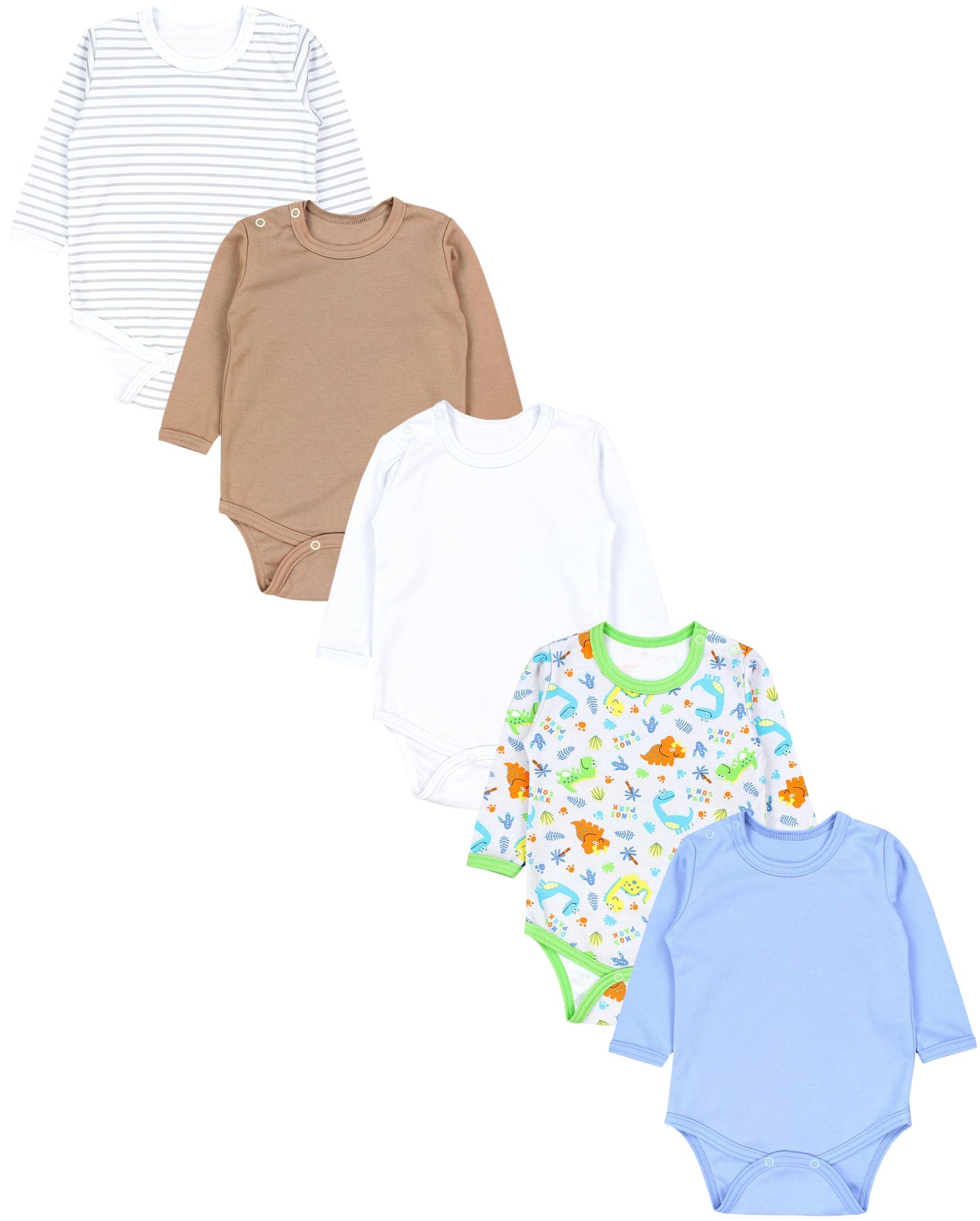 TupTam Baby Body Langarm – Weicher Body Baby 5er Pack aus Baumwolle, Unifarben, OEKO-TEX Zertifiziert
