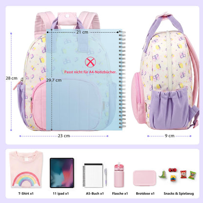 Kinderrucksack Mädchen 30cm Rucksack Kleinkind Kinderrucksack für 2-4 Jahre Kinder kindergartenrucksack Mini Tagesrucksack Reisetasche - Rosa Erdbeere