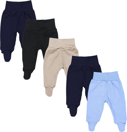 TupTam Baby Unisex Pants with Foot Colourful 5-Pack 