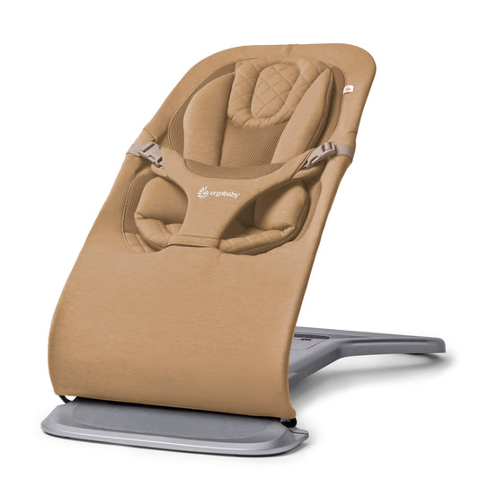 Ergobaby 3-in-1 Evolve Bouncer, Ergonomische Babywippe für Neugeborene ab Geburt bis zum Kleinkind, Babyschaukel mit Neugeboreneneinsatz (2,5 kg - 13,2 kg), Midnight Blue