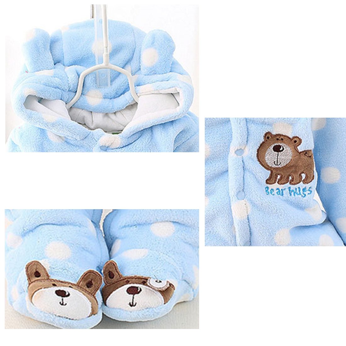 Gaorui Newborn Unisex Baby Winter Jumpsuit with Hood Romper Fleece Onesie All in One Snowsuit Outfits