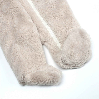Baby Snowsuits Winter Jumpsuit with Hood Winter Romper Fleece Jumpsuit with Foot for Babies Newborn Toddler Girls Boys Warm Jumpsuit for 0-12 Months