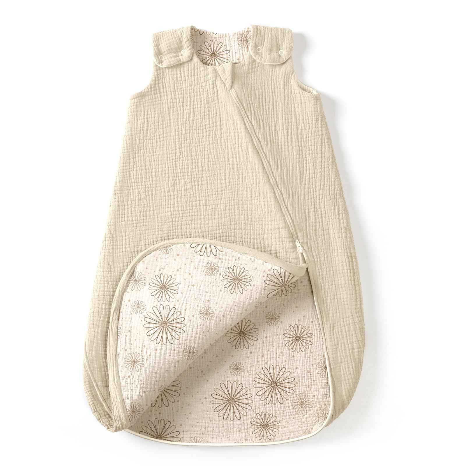 lulumoon Baby Sleeping Bag for 3-9 Months: Muslin Sleeping Bag Baby for Boys and Girls - Cotton Baby Sleeping Bag for 70 cm All-Year Children's Room