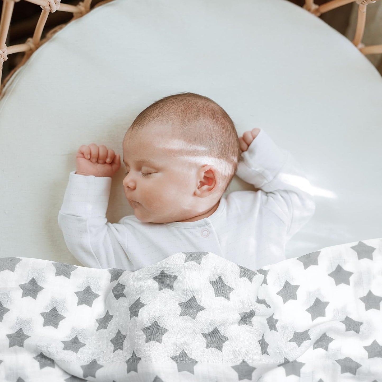 GLLQUEN Musselintücher für Babys, 6 Stück Spucktücher aus Baumwolle 70 cm x 70 cm, saugfähig und atmungsaktiv und ideal zum Reinigen, Abwischen und Abdecken von Neugeborenen