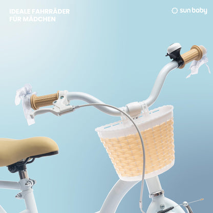 sun baby Mädchenfahrrad Flower Bike Radgröße zur Auswahl, mit Abnehmbarer Schubstange, Kinderfahrrad für Mädchen von 2 bis 6 Jahre