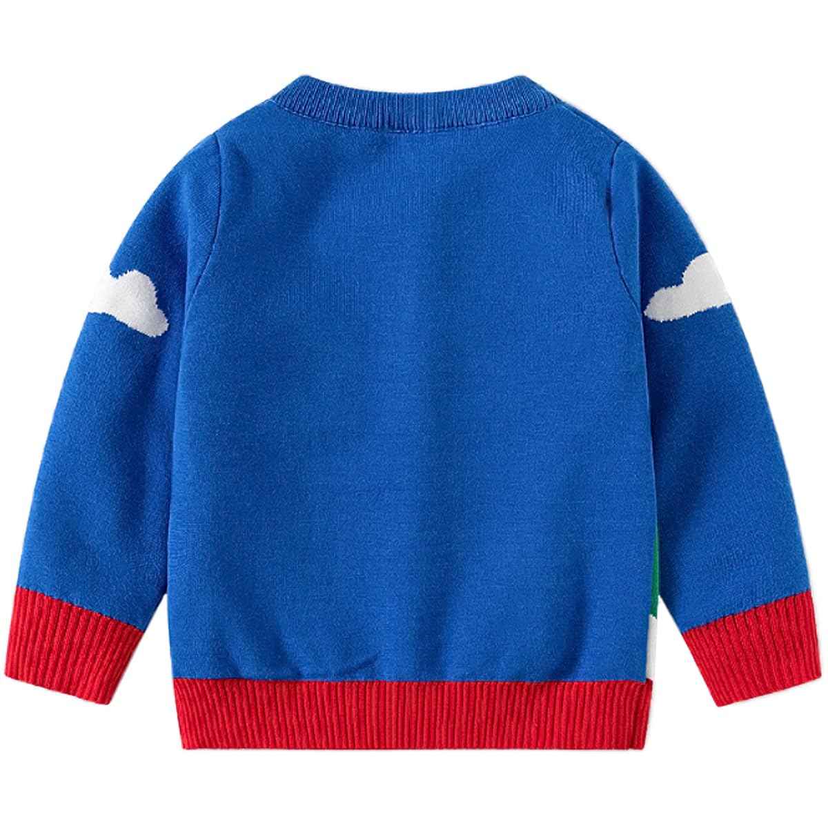 Fandecie Children's Christmas Jumper Cotton Crew Neck Christmas Elk Santa Sweater Girls Boys Sweatshirt Jumper 2-7 Years