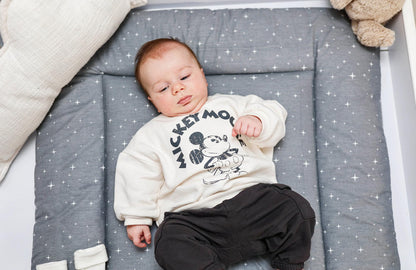 Wickelauflage Wickelunterlage aus Baumwolle 75x72 cm - Weich und waschbar Wickelunterlage für Babys Wickelmatte aus Stoff für Wickeltisch Wickelkommode oder Waschmaschine 75 x 72 Wilde Rose