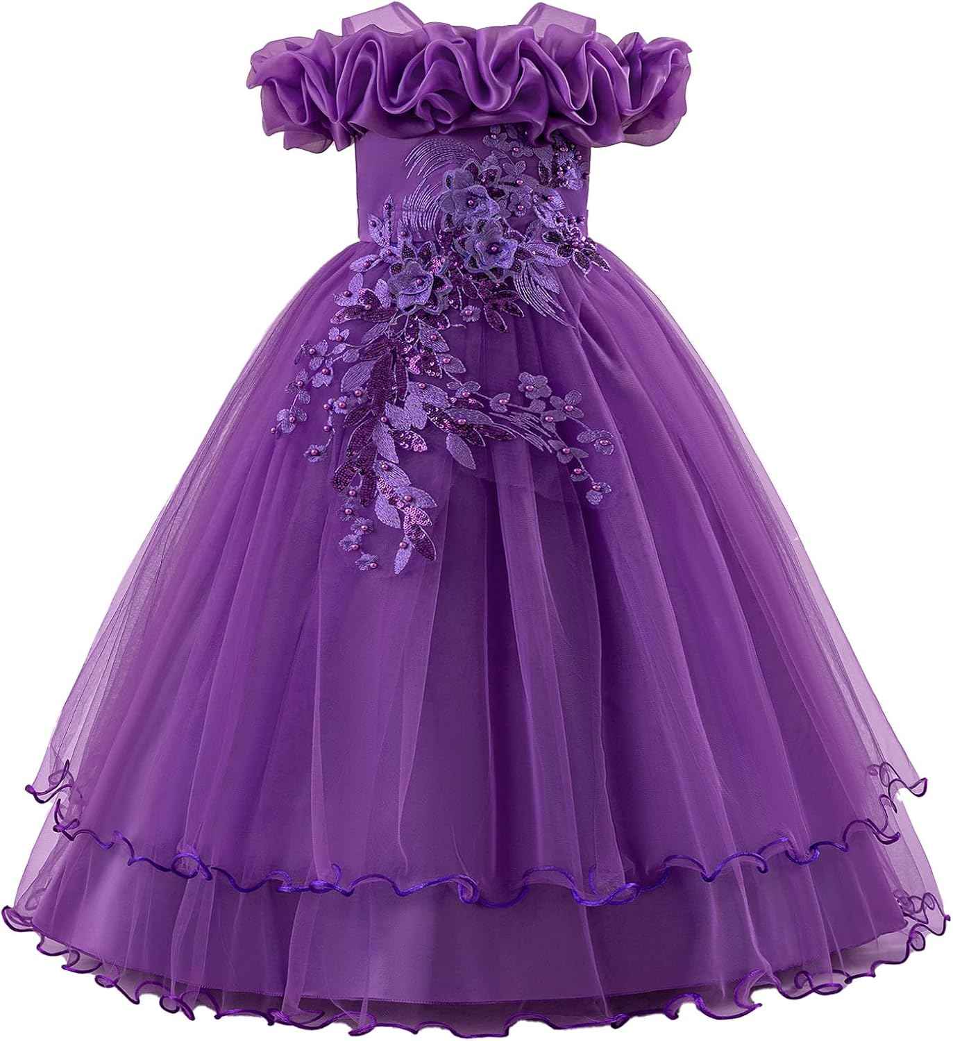 Children's Girls Flower Girl Dresses Embroidered Wedding Bridesmaid Dresses Strapless Princess Dresses Piano Costumes