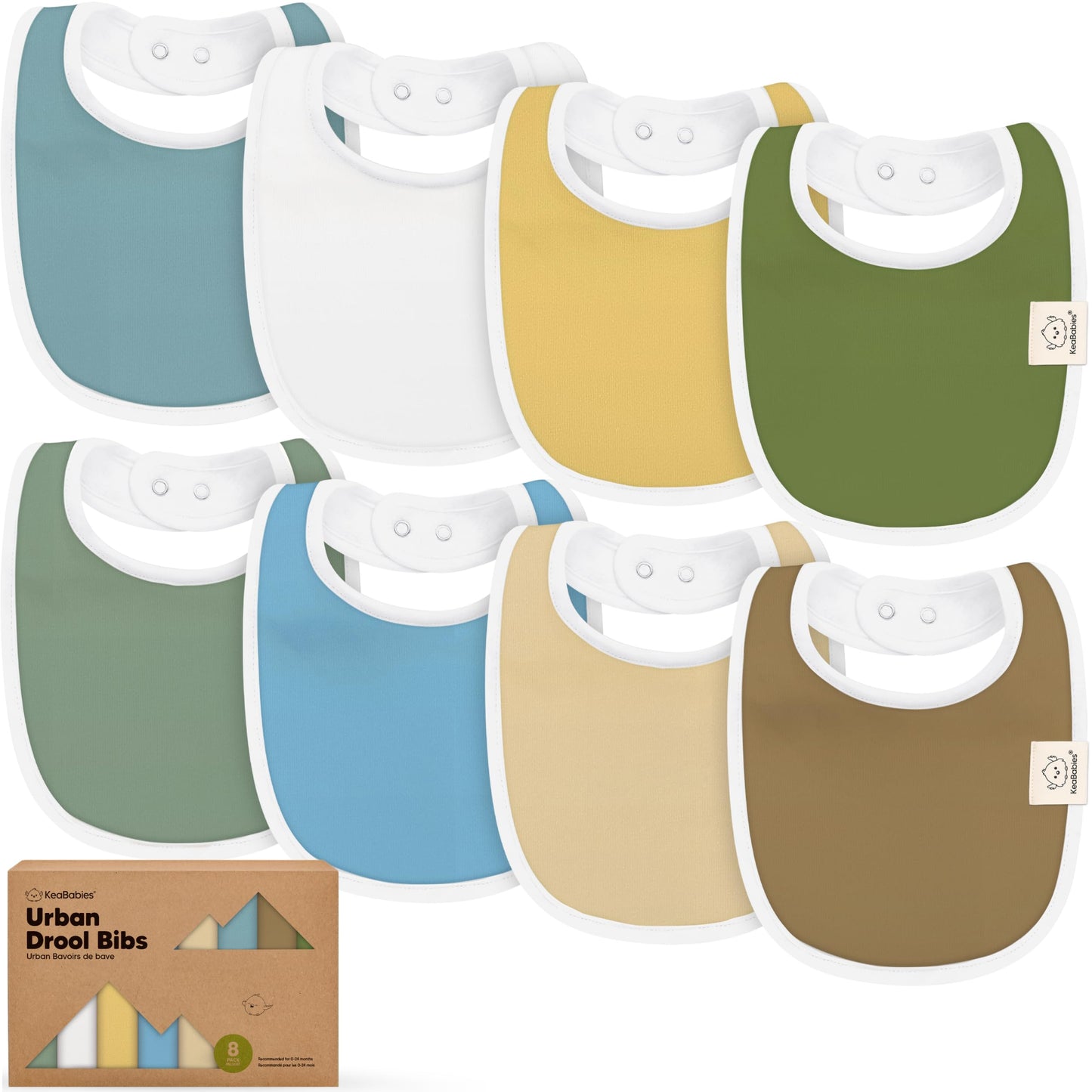 Baby Bibs for Boys &amp; Girls - 8-Pack Organic Cotton Teething Bibs - Baby Bibs for Girls &amp; Boys - Large Bibs for Infants, Toddlers (Wilderness) 