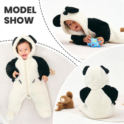 JiAmy Baby Winter Snowsuit, Toddler Girls Boys Warm Fleece Jumpsuit Fleece Romper Girls Boys Long Sleeve Jumpsuit 0-12 Months