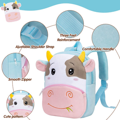 Kinderrucksack Kinder Mini Schulrucksack Tiere Kindergartentasche fur Jungen Madchen Kleinkind (Rosa Kuh)