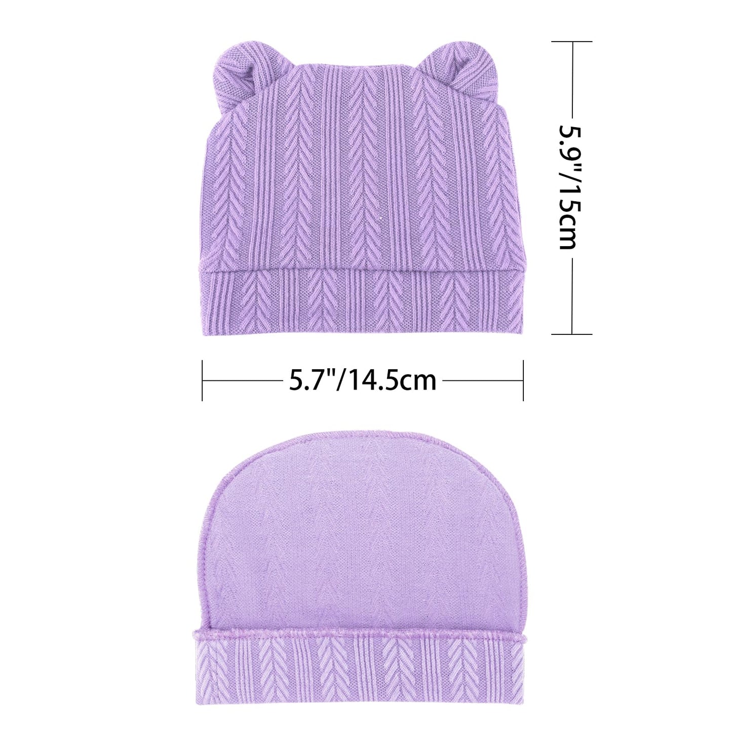 DRESHOW Newborn Baby Hat and Gloves Set Beanie Clothing Unisex Infant Hat Kindergarten Cap Baby Boys Girls 0-6 Months 