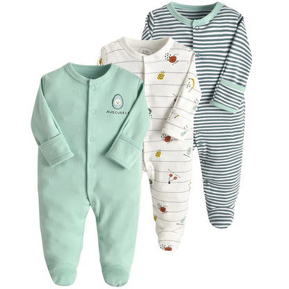 amropi Baby Mädchen Schlafstrampler 3er Pack Jungen Pyjamas Baumwolle Overalls Strampler für 0-12 Monate