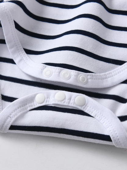 Derouetkia Baby Junge Kleidung Gestreifte Tops Tierdruck + Hosen Outfit Set