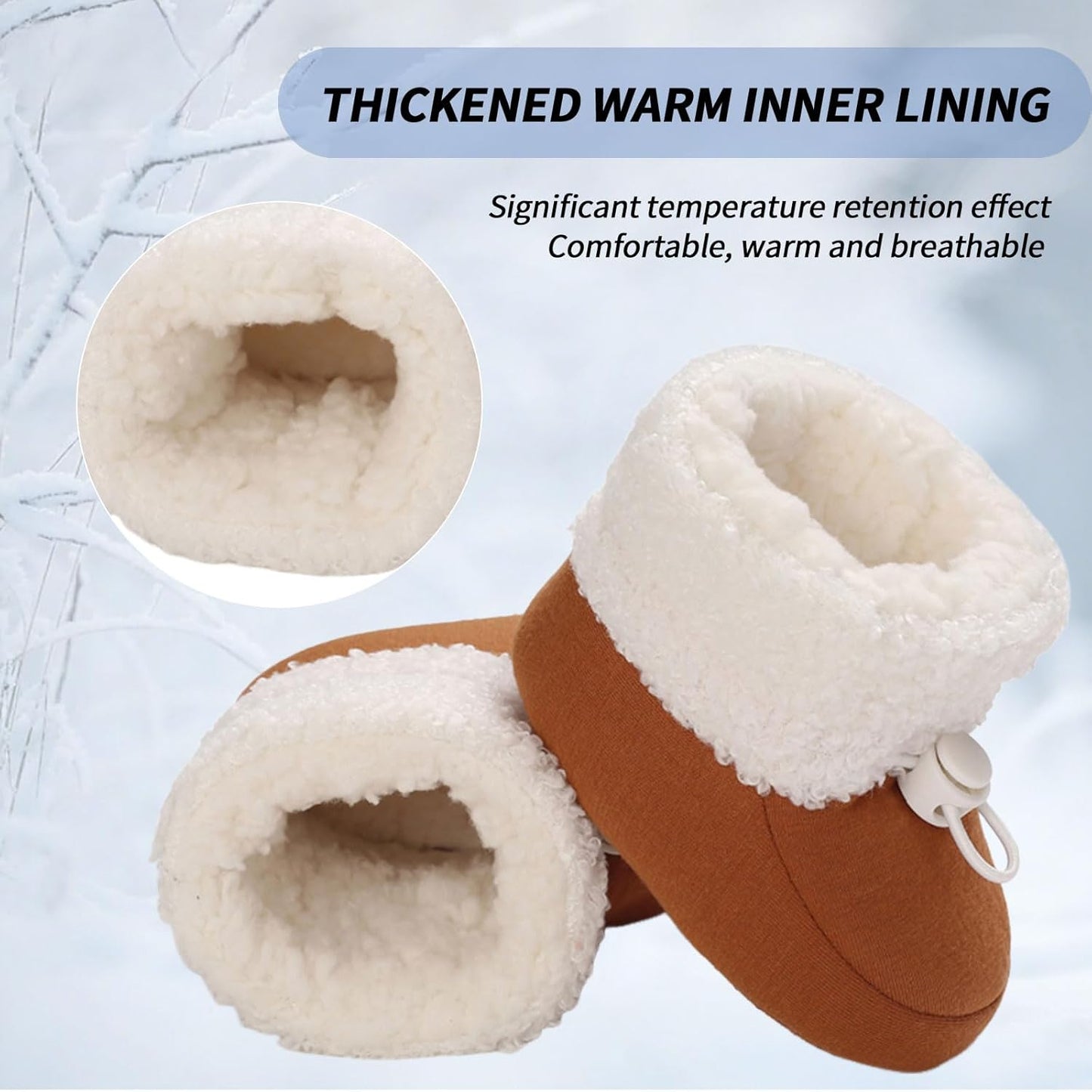 Baby Winter Shoes Warm Baby Shoes Winter Non-Slip Adjustable Newborn Snow Shoes First Walking Shoes Lined Thermal Fleece Crawling Shoes Slippers Winter Boots 0-18 Months 