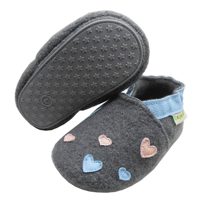 SAYOYO Babyschuhe für Jungen und Mädchen - Erste Lauf- und Krabbelschuhe mit weicher Wolle und rutschfester Gummisohle