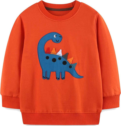 MUJOQE Jungen Sweatshirt Baumwolle Pullover Kinder Warme Langarm Shirt Activewear Tops 1-7 Jahre