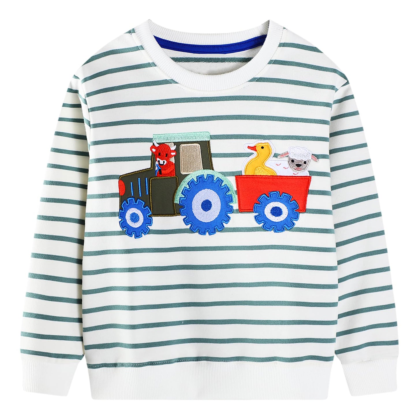 Boys' Pullover Sweatshirt Kids Casual Long Sleeve Tops Animal Aeroplane Winter Warm Striped Tops Age 2-7 Years