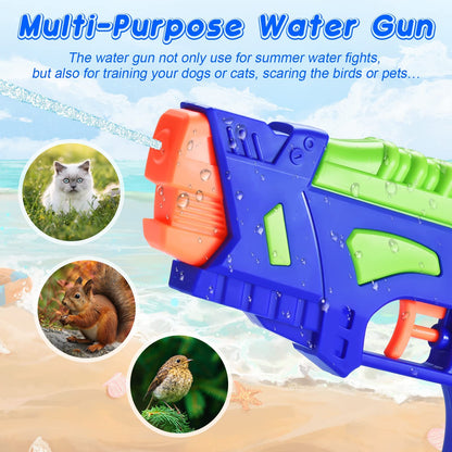 (4-Pack) Wasserpistolen für Kinder, Wasserpistolen Spritzpistolen für Schwimmbad im Freien, Beste Sommer Wasser Kampf Spielzeug Geschenke für Jungen Mädchen, Training Spielzeug für Haustiere
