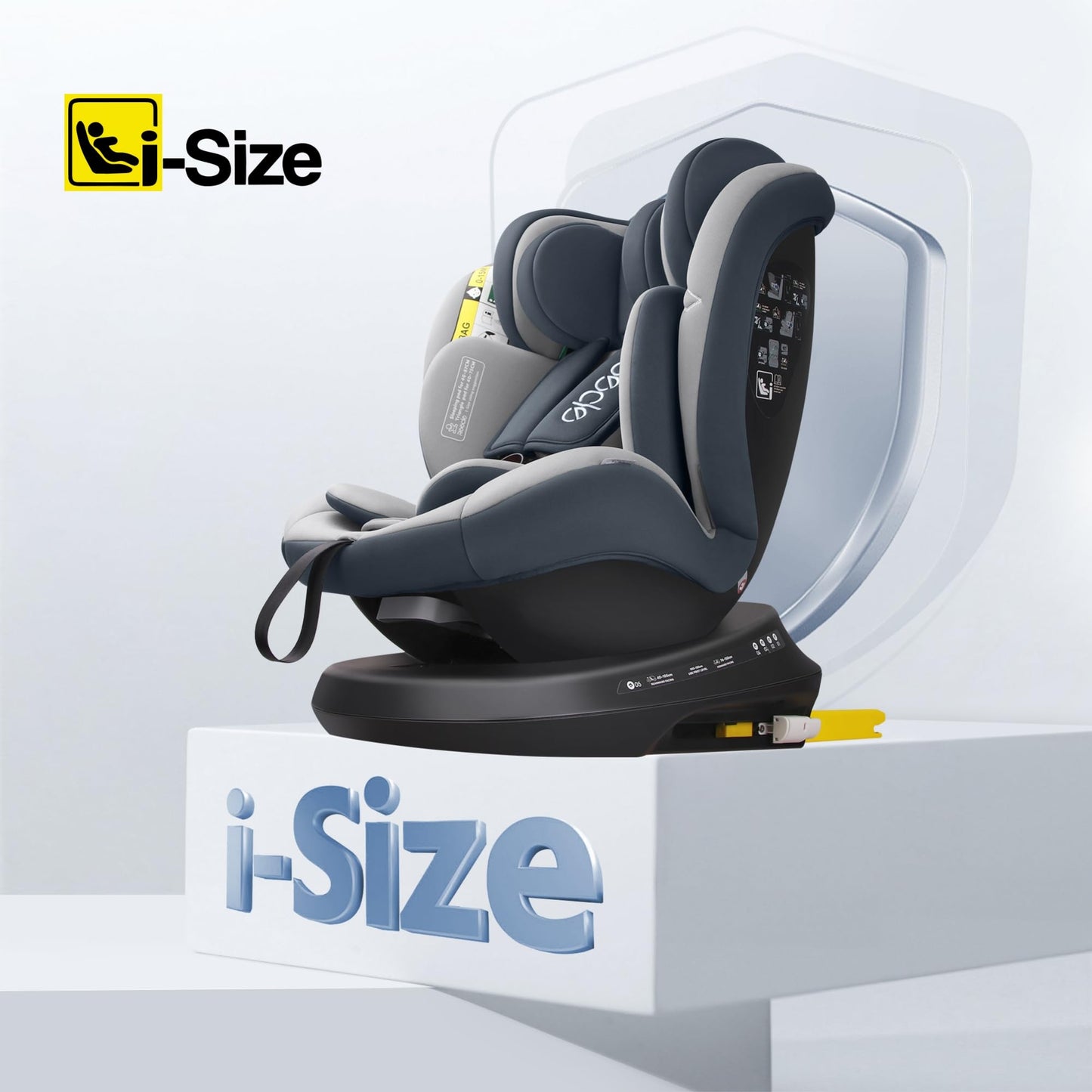 Reecle 360 Drehbar i-Size Kindersitz mit ISOFIX 40-150 cm (0-36 kg) Reboarder, ab Geburt -12 Jahre, ECE R129 - Meloni2
