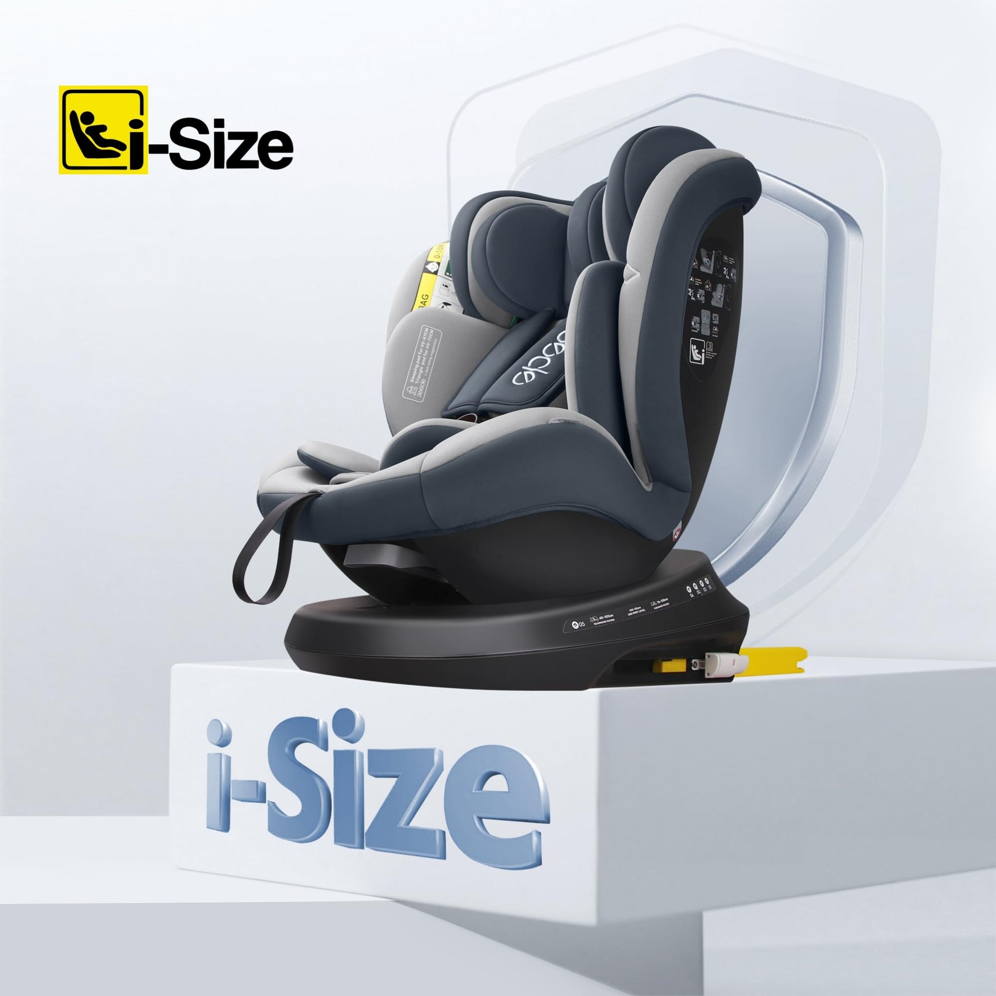 Reecle 360 Drehbar i-Size Kindersitz mit ISOFIX 40-150 cm (0-36 kg) Reboarder, ab Geburt -12 Jahre, ECE R129 - Meloni2
