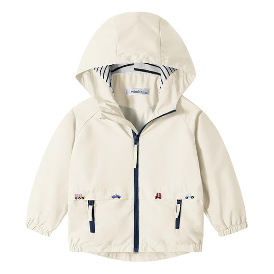 Volunboy Baby Hooded Jackets, Boys Long Sleeve Windproof Coat Cartoon Print Jackets