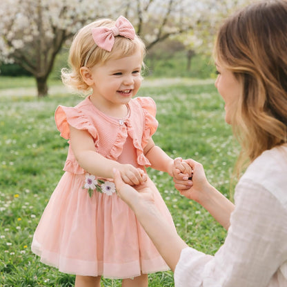 Toddler Baby Girl Dress and Cardigan Set Long Sleeve Cotton Princess Tutu Dresses with Outfits Coat