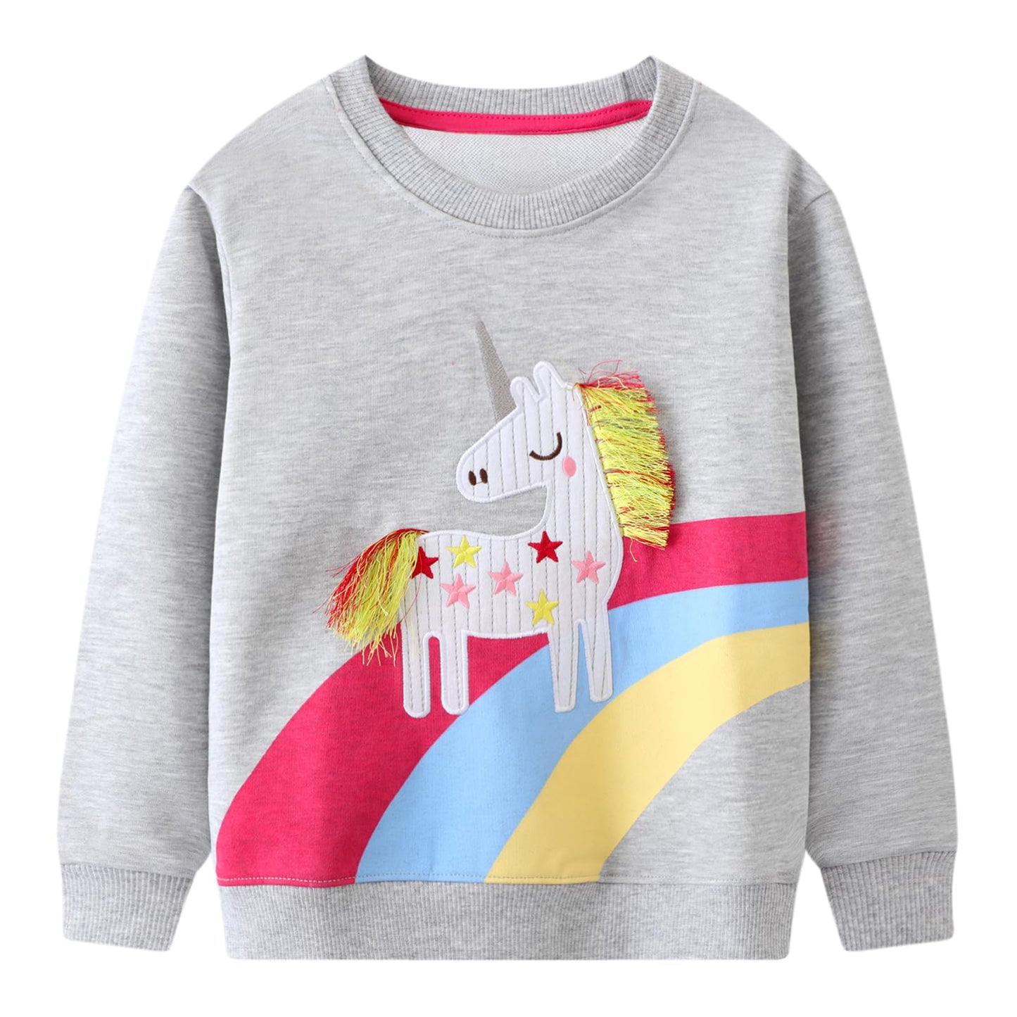 Codkkre Girls' Sweatshirt for Children Cute Cartoon Sweater Girls Long Sleeve Cotton Shirts Age 2-10 Years