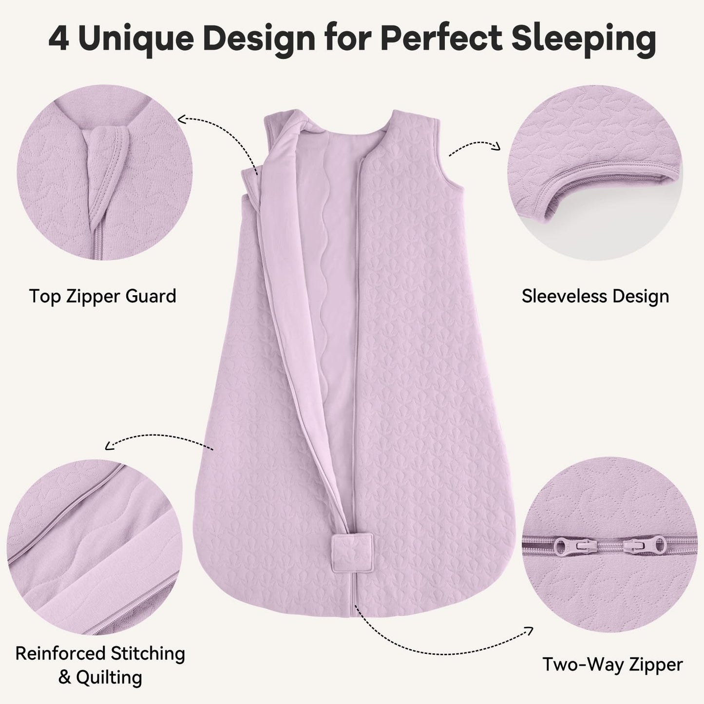 Unnivoll Baby Winter Sleeping Bag, 2.5 Tog, Baby Sleeping Bag, 0-6 Months, Cotton Baby Sleeping Bag, Newborn Winter Sleeping Bag, Baby, Warm and Soft, 67 cm, for Boys and Girls, Green