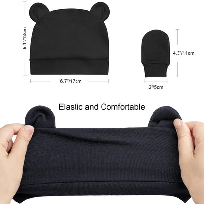 DRESHOW Newborn Baby Hat and Gloves Set Beanie Clothing Unisex Infant Hat Kindergarten Cap Baby Boys Girls 0-6 Months 