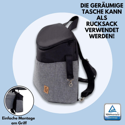 GaGaDumi Boston Kinderwagen 3 in 1 Komplettset mit Autositz - Kombikinderwagen mit großen Rädern - TÜV-zertifiziert - Baby Stroller Set - für Neugeborene und Kleinkinder Schwarz