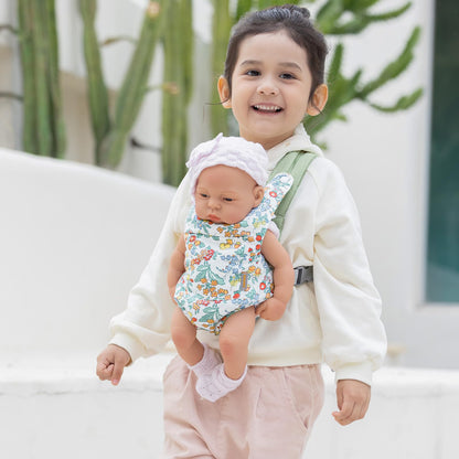 GAGAKU Puppentrage ab 3 Jahre Bauchtrage Babypuppen Zubehör Schultergurte Babytrage Puppe Kleinkind Puppentragetasche Stofftiertrage Kuscheltierträger - Rose - Kaninchengarten