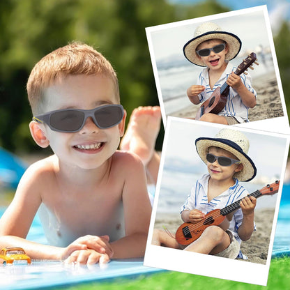Hifot Sonnenbrille Kinder Polarisierte Sportbrille für Jungen und Mädchen UV400 Schutz gegen UltravioletteFahrradbrille Silikon Sonnenstrahlen Alter 3-12 Jahre