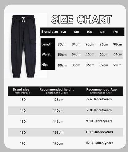 YOUNGSOUL Kinder Jogginghose Jungen Cargo Jogger Hose Sweathose Freizeithose mit Elastischem Bund