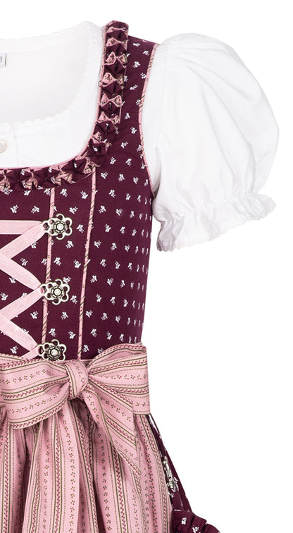 Dirndl Mädchen 3-teiliges Set Dirndl Kleid mit traditioneller Bluse und Schürze Traditionelles modernes bayerisches Kostüm