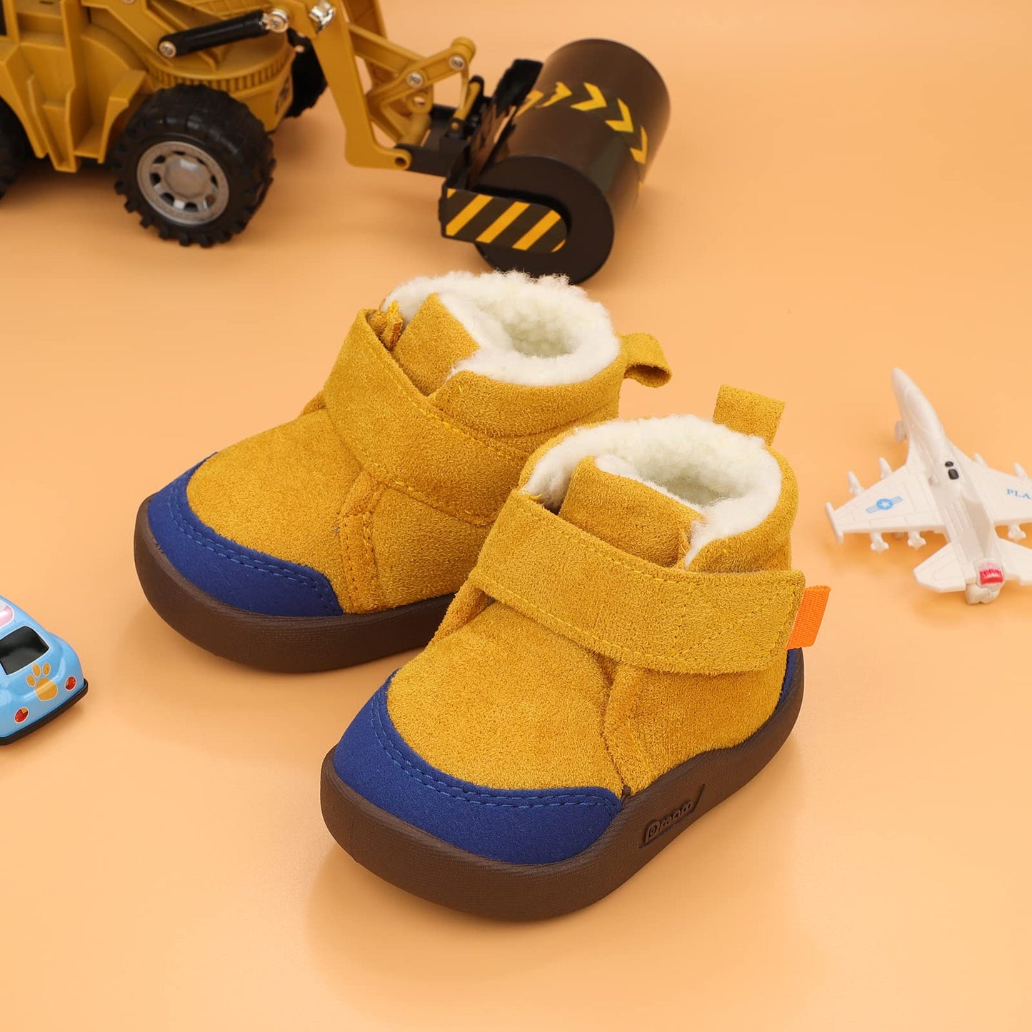 MASOCIO Winter Shoes Baby Boots Boys Girls Baby Shoes Winter Plush Flat Rubber Non-Slip Size 18-23 EU