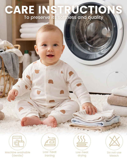 WYTbaby Baby Strampler Neugeborene Baumwolle Jumpsuit 2er-Pack Langarm Einteiligen Overall Kleidung für Baby Junge und Mädchen 0-12 Monate