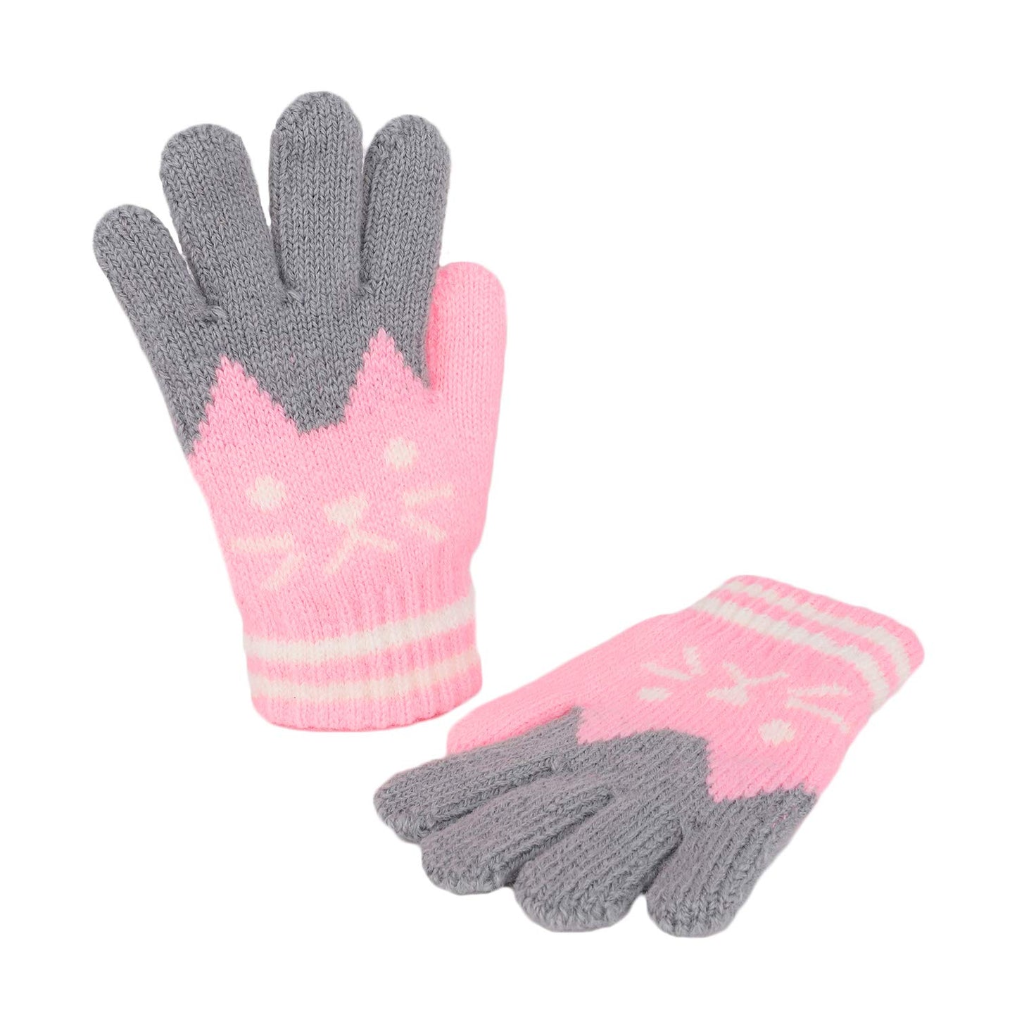 Children's Warm Winter Gloves / Mittens with Plush Lining, Cute Ski Gloves, 3 - 8 Years Old, for Skiing / Snowboarding / Playing / Running