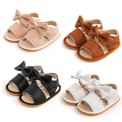Babyschuhe RVROVIC Sandalen für Jungen und Mädchen mit weichem Sohlen, leichten Sommer-Schuhen und Schleifen-Knoten für Kleinkinder, ideal für den Outdoor-Gang.