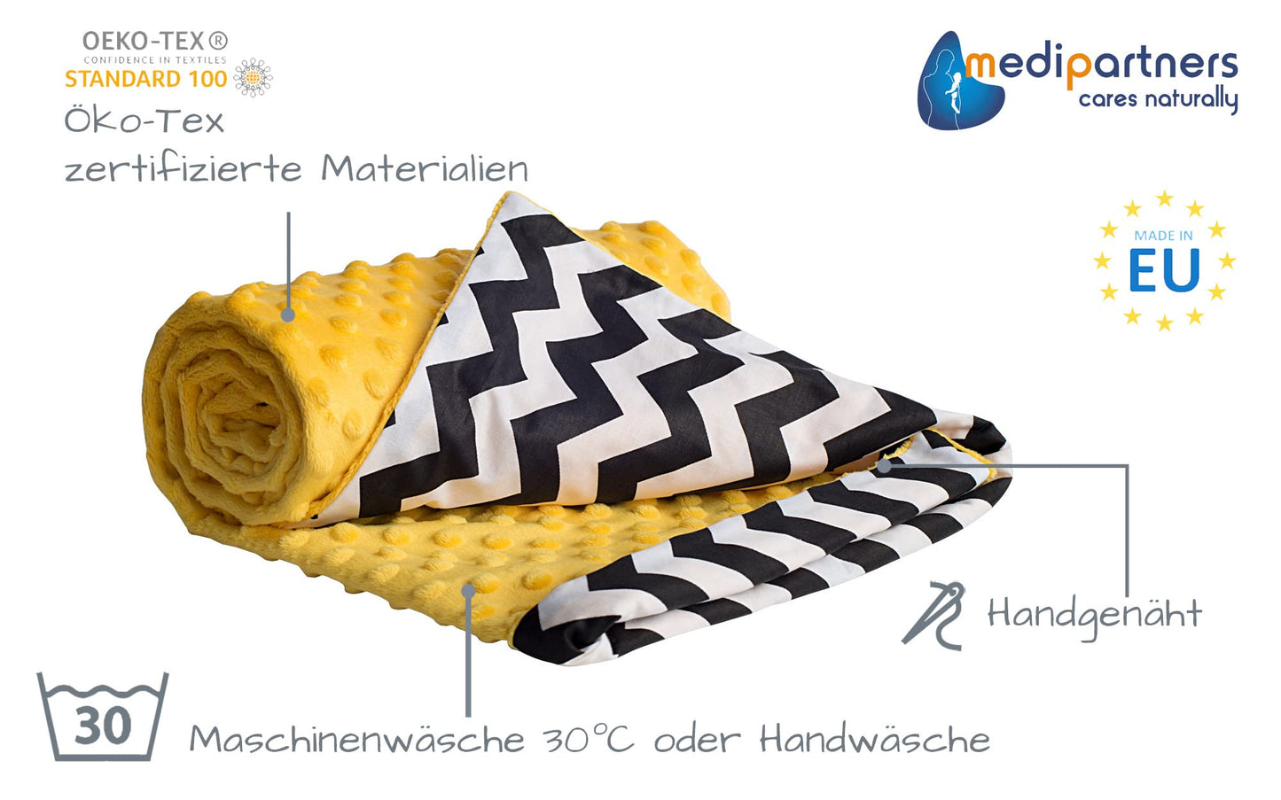 Medi Partners Babydecken Baby 100% Baumwolle Krabbeldecke Babydecke 75x100cm doppelseitig Kinderbett Minky Kuscheldecke Kinderwagen (REH mit grauem Minky)