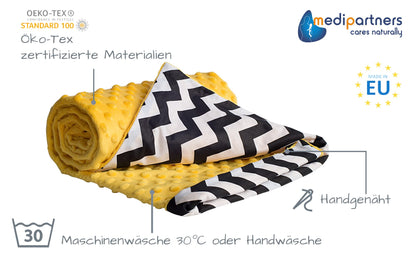 Medi Partners Babydecken Baby 100% Baumwolle Krabbeldecke Babydecke 75x100cm doppelseitig Kinderbett Minky Kuscheldecke Kinderwagen (REH mit grauem Minky)