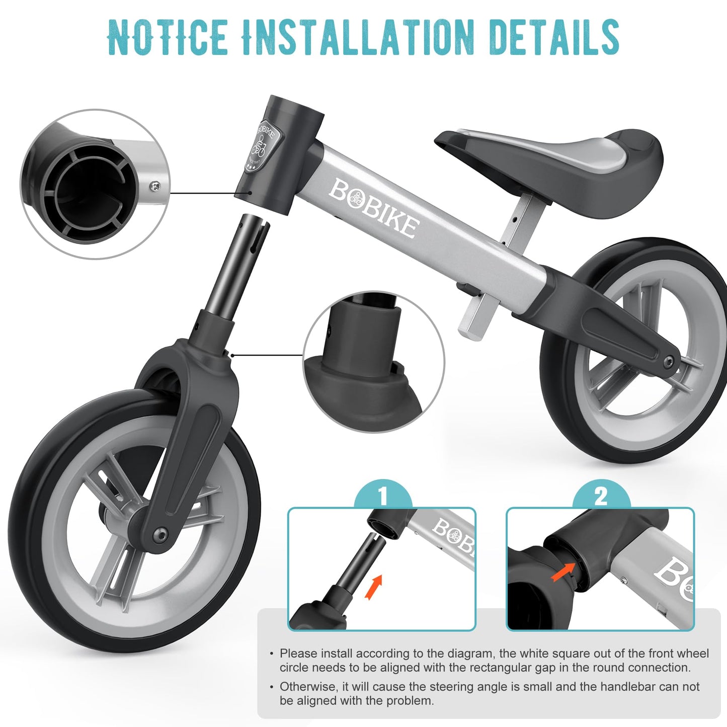 MHCYLION Laufrad ab 1.5-4 Jahre bis zu 25 kg, Lenkrad und Sattel höhenverstellbar, Lenkradschloss, Ultraleicht Kinderlaufrad Balance Fahrrad für Jungen Mädchen - Meloni2