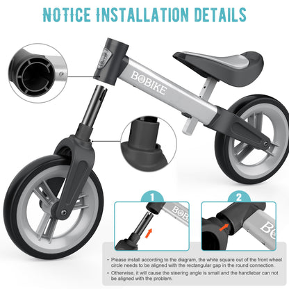 MHCYLION Laufrad ab 1.5-4 Jahre bis zu 25 kg, Lenkrad und Sattel höhenverstellbar, Lenkradschloss, Ultraleicht Kinderlaufrad Balance Fahrrad für Jungen Mädchen - Meloni2